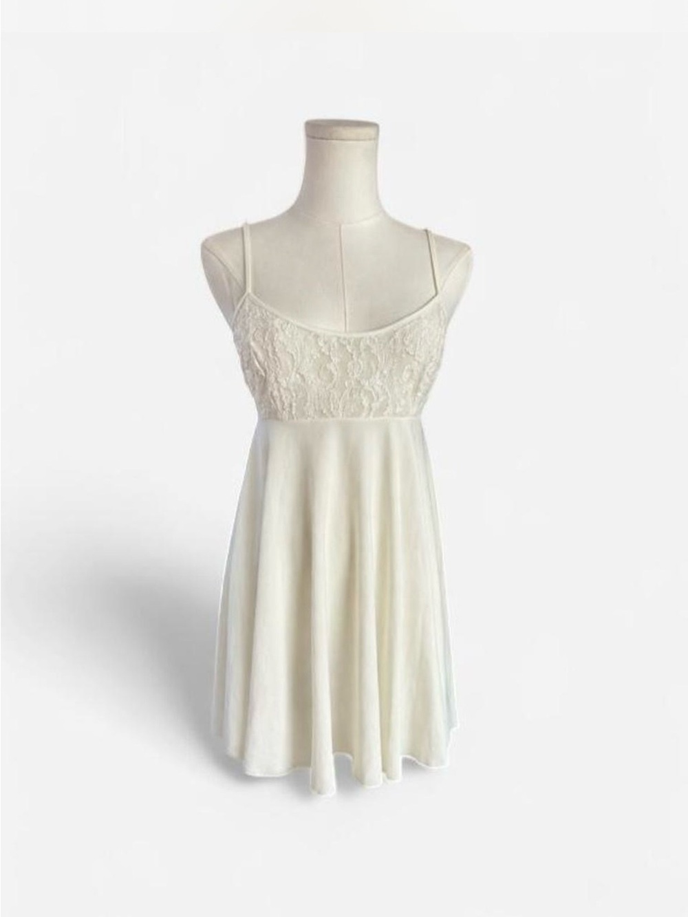 Victoria's Secret Gold Label Lace Babydoll Flowy Slip Dress Ivory Bridal Prom Sm